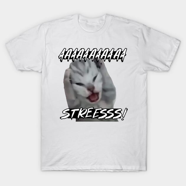 kitty STRESS T-Shirt by AnnSaltyPaw